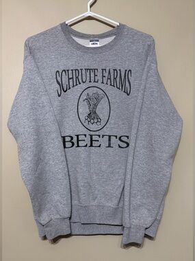 Schrute Farms Beets Jerzees Nublend Graphic Crewneck Sweater The Office